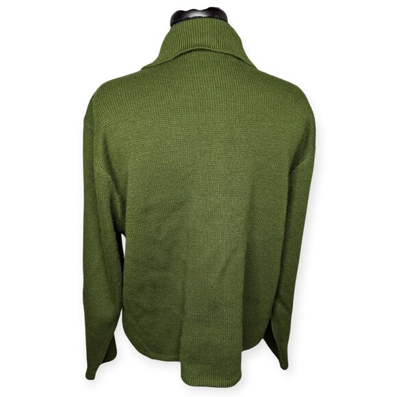 Croft & Barrow Leaf Patterned Green Knit Button Front Cardigan Women's Size XL - Picture 8 of 14